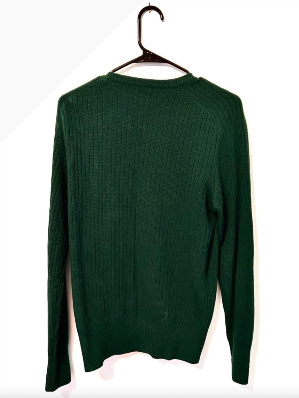 Dark Green Vintage 80's Italian Cashmere Sweater from Valentino Uomo, Size M